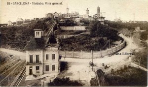 Barcelona 95  Tibidabo Vista General  ed. Postales Fergui Barcelona color sepia s/d principis segle XX  8 € 