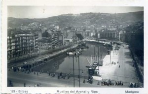 Bilbao 175 Muelles del Arenal y Ripa. Ed. Madyma s/f (años 50) con ventanilla 4 € 