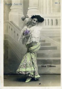 Pepita Sevilla  nº 208- 4 escrita al dorso y fechada en Barcelona 12-11-1911 sello Alfonso XIII 10 cts  7 € 