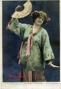 Miss Marie Studholme  226 0 Rotary Photo EC Whitock Birminghan  escrita al dorso y sellada en Birminghan 1914, 10 €