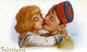 Postal núm 911 El adiós al hermano J. Ibañez Felicidades ediciones Victoria N Coll Salieti Barcelona s/f (principios sigloXX)  12 € 