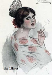 569 Tipo español  A García Gutiérrez(Mujer fumando con Mantilla y peineta) Ediciones Victoria N Coll Salieti Barcelona s/f (principios siglo XX) 8 € 