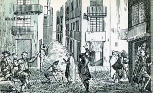 Serie B núm.4 “Expresiones de los jugadores de la real Lotería Grabado anónimo de finales del siglo XVIII” Dirección General de Tributos especiales FNMT Madrid s/f (años 60)  6 €