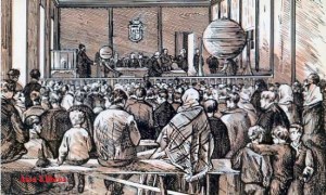 Serie B núm 5 Sorteo navideño de la lotería Grabado de 1873  Dirección General de Tributos especiales FNMT Madrid s/f (años 60)  6 € 