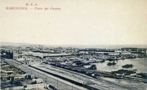 Barcelona  Vista del Puerto RSA  Rovira SA  n1232/40 s/f blanco y neghro años 10? , 14 € 