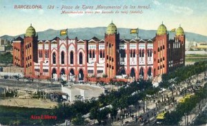 Barcelona 126 Plaza de Toros Monumental (a los toros)  ed. Venini  Barcelona s/f por el dorso algún desperfecto s/f (años 20) 10 € 