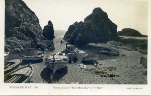 Tossa de Mar nº 16  Rocas, Playas –Mar Menuda- y l’ Ylia. Edit Garriga s/f años 50? Fotográfica con ventanilla 12 € 