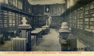 Villanueva y Geltrú nº 4 Barcelona Biblioteca Museo Balaguer  Biblioteca Sala de Lectura Fototipia Thomas Barcelona  s/f Principios siglo XX 10 € 