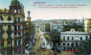 Barcelona nº 42 Calle de Pelayo y Estación Ferrocarriles de Cataluña. Ed. Jorge Venini Barcelona serie standart 25 € 