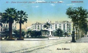 Barcelona nº93 Plaza Universidad (detalle) y monumento al Doctor Robert. Ed Jorge Venini Serie Standard Barcelona principios siglo XX. 25 € 