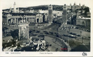 Barcelona nº 134  Plaza España. s/d 1929  con ventanilla 8 € 