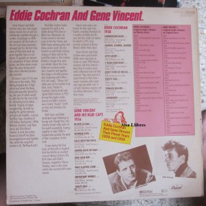 Eddie Cochran... And Gene  Vincent their Finest Years 1958 and 1956  1980 Holland  12 € (dorso)