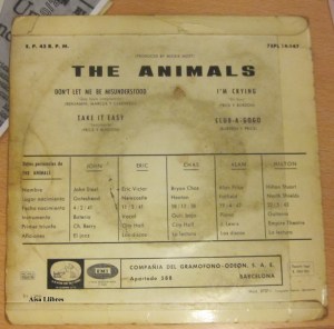 The animals is Here vinilo 45 don't  let me  misunderstood   1965  30 €  (dorso)