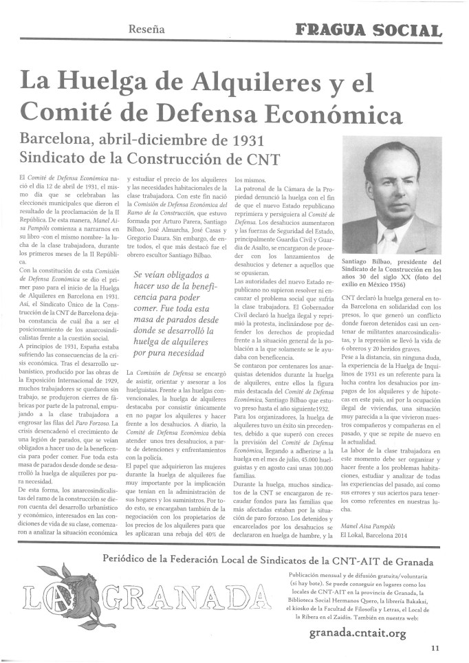 Fragua Social 14 primavera 2020 La huelga de alquileres 1931